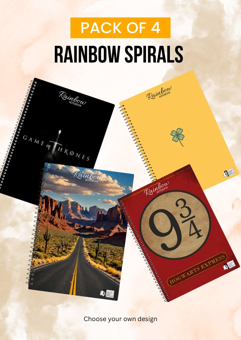 Pack of 4 Rainbow Spirals