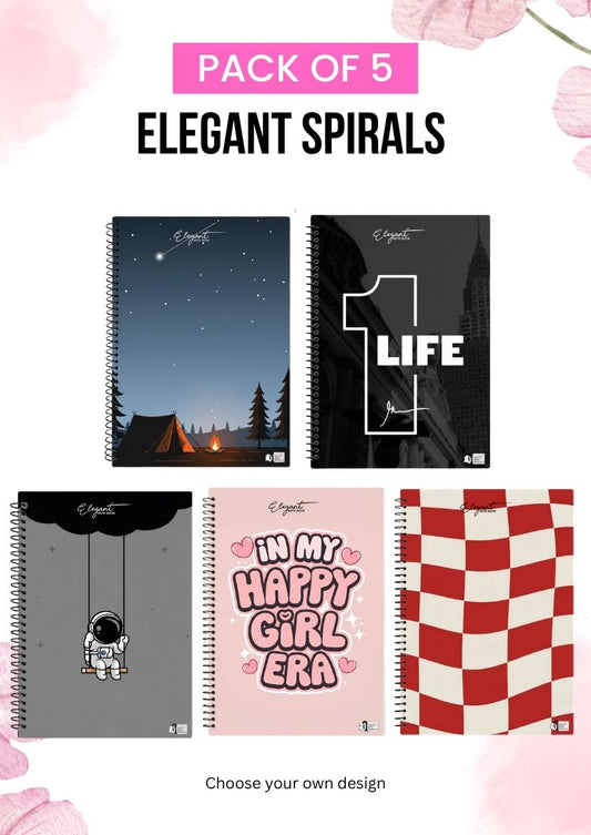 Pack of 5 Elegant Spirals