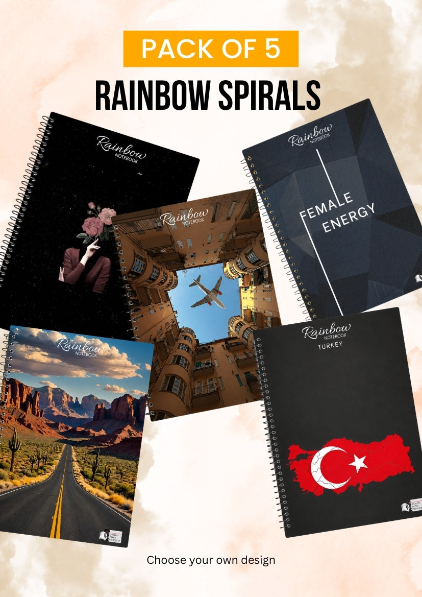 Pack of 5 Rainbow Spirals