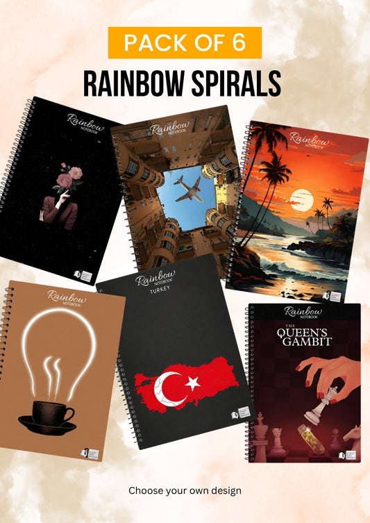 Pack of 6 Rainbow Spirals