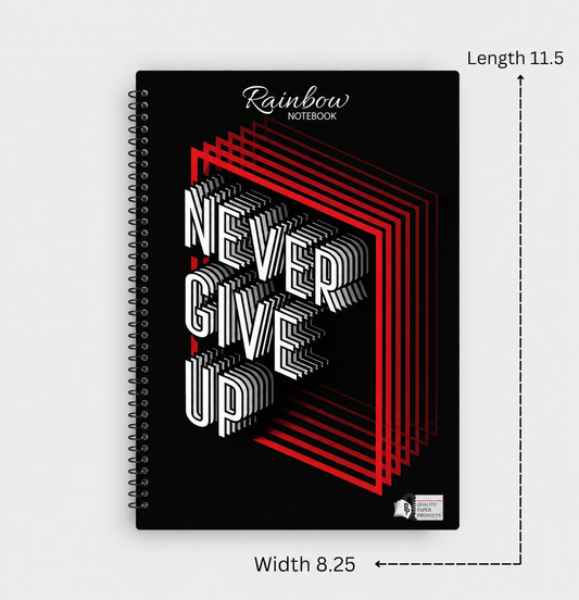 Rainbow Never Give Up Notebook